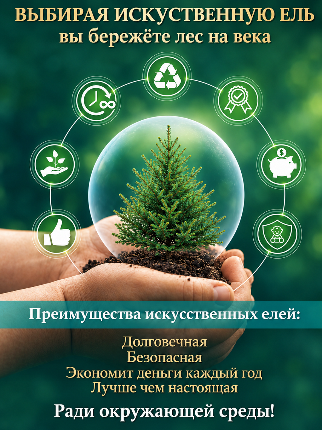 Ель искусственная Царь Елка Отражение леса